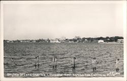 Skyline of Lake Charles, Louisiana from Calcasieu River Postcard