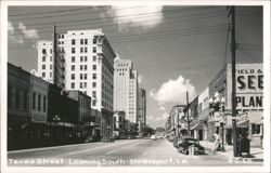 Texas Street Looking South, Downtown Buildings, Shreveport Postcard