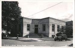 Public Library building exterior, corner view Postcard