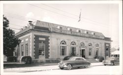 U.S. Post Office Building with Vintage Cars Postcard