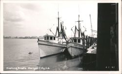 Fishing Boats Victoria and Four Sisters at Dock Postcard