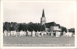 Cemetery and St. Frances De Sales Catholic Church Postcard