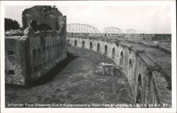 Interior View Showing Gun Emplacements - Fort Pike State Park Postcard