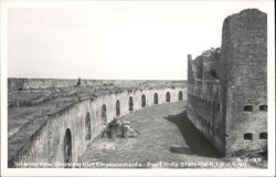 Interior View Showing Gun Emplacements - Fort Pike State Park Postcard