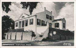 Cherokee Plantation House with brick wall and steps, Natchez Postcard