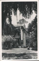 Auburn Mansion with Columns and Balcony, Natchez Postcard