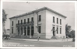 Gulf Port, Mississippi Post Office Building with Columns Postcard