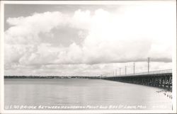 U.S. 90 Bridge between Henderson Point and Bay St. Louis, Miss. Postcard