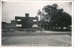 Hotel Reed and Restaurant with Vintage Cars, Bay St. Louis Postcard