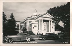 First Methodist Church, Laurel, Mississippi with Vintage Cars Postcard