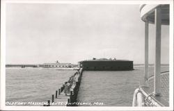 Old Fort Massachusetts, Ship Island, Mississippi with pier Postcard
