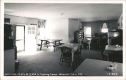 Interior - Cafe At Band H Fishing Camp - Wheeler Dam, AL Postcard