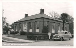 Post Office Building with Car, Bishopville Postcard