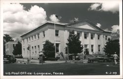 U.S. Post Office building with American flag Postcard