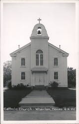 Catholic Church with Bell Tower and Cross Postcard