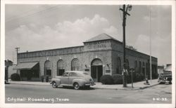 City Hall building with car parked in front Postcard