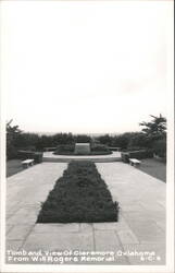 Will Rogers Memorial Tomb and View of Claremore Postcard