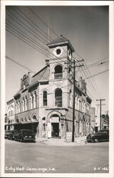Jennings, LA City Hall with US Army and Navy Recruiting Stations Postcard