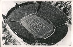 Sugar Bowl Stadium Aerial View, 'USA' Formed on Field, New Orleans Postcard