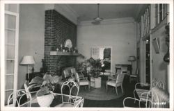 Hotel Reed Lounge With Fireplace Postcard