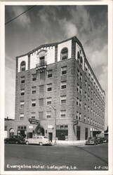 Evangeline Hotel with Cars, Lafayette, Louisiana Postcard