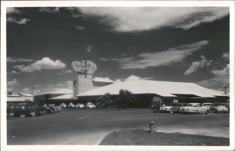 Arthur Clark's Desert Inn with Vintage Cars and Cactus Sign Las Vegas Nevada