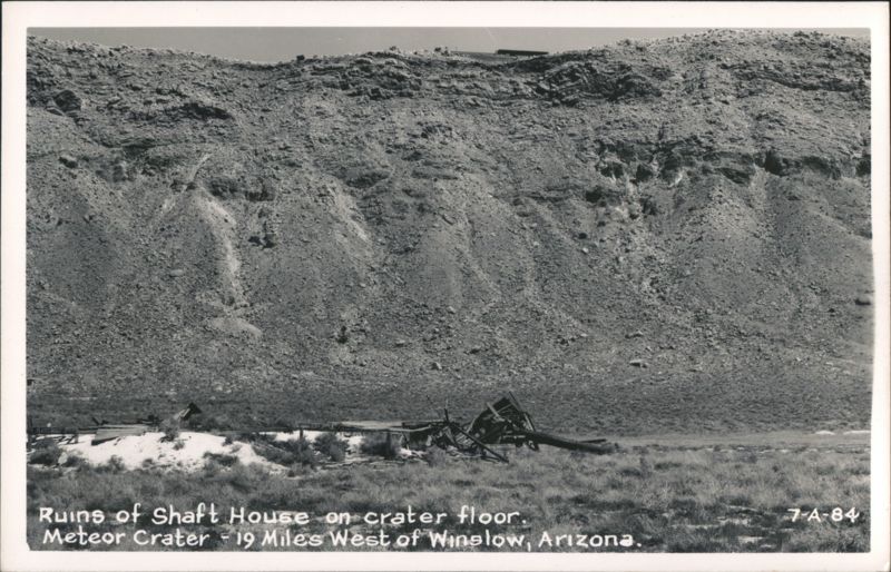 Ruins of Shaft House on crater floor, Meteor Crater Winslow Arizona