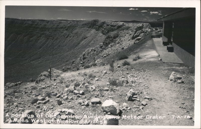 Meteor Crater and Observation Building, 19 Miles West of Winslow, AZ Arizona