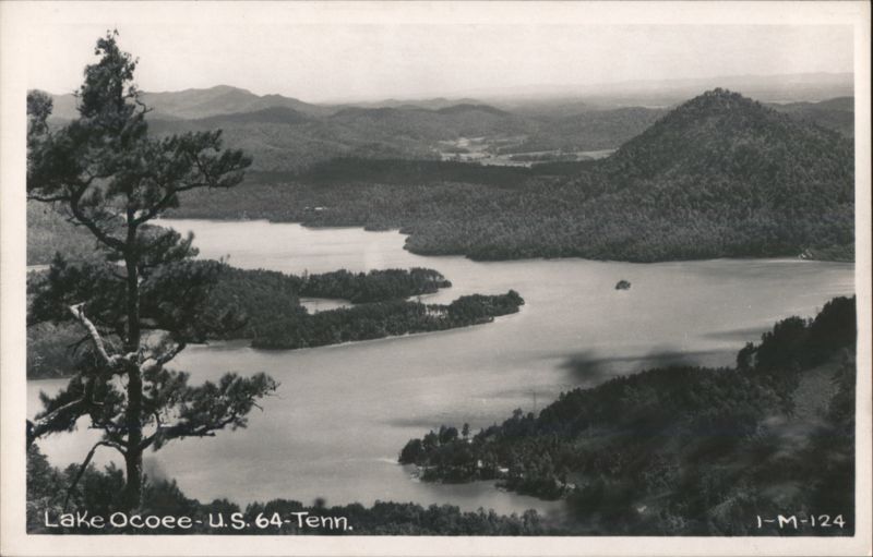 Lake Ocoee, U.S. 64, with Forested Hills and Islands Tennessee