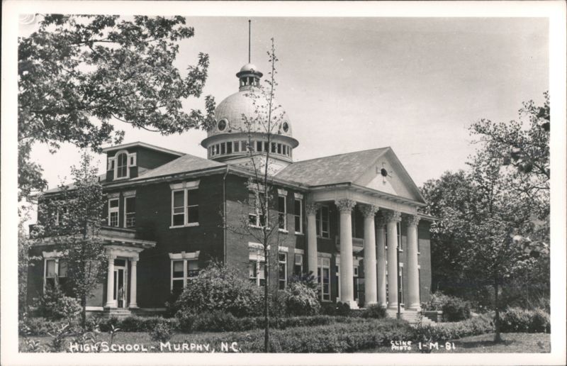 High School with Dome and Columns, Murphy, NC North Carolina