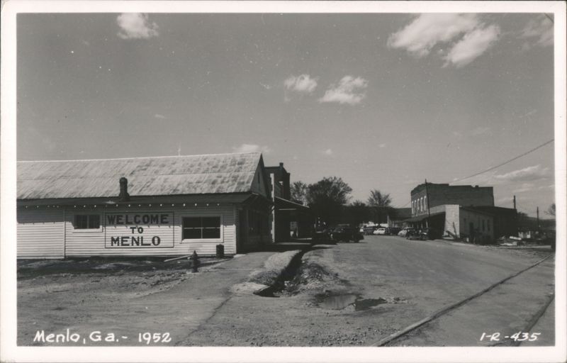 Street View with Welcome Sign in Menlo, GA Georgia