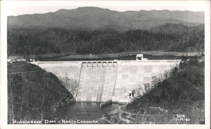 Hiawassee Dam, North Carolina with surrounding mountains Murphy