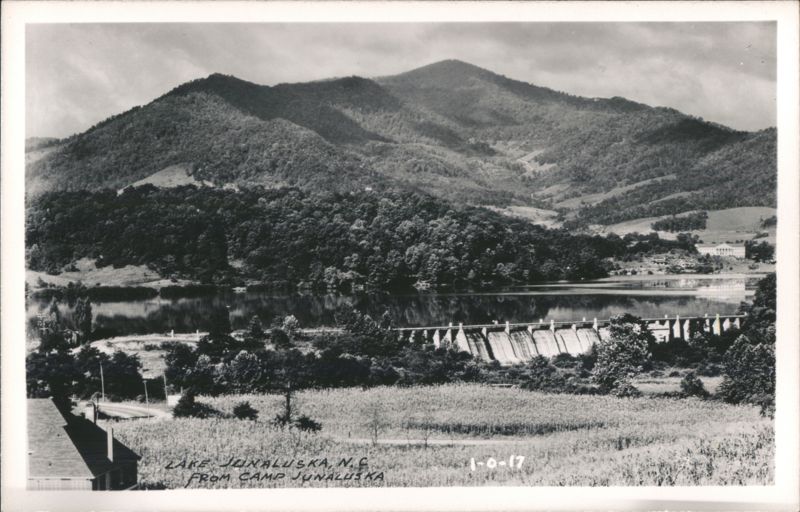Lake Junaluska with Dam and Mountains from Camp Junaluska North Carolina