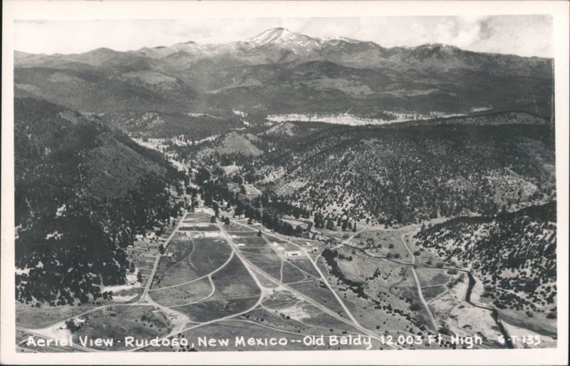 Aerial View of Ruidoso, New Mexico with Old Baldy Mountain