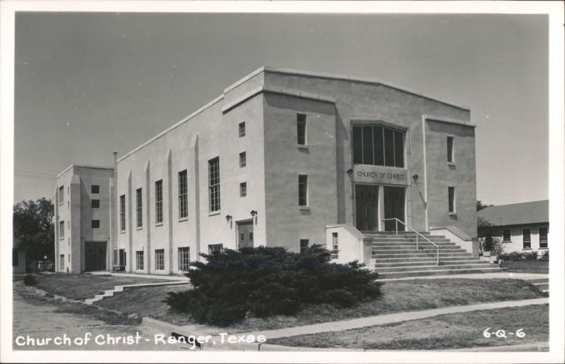 Church of Christ building with prominent entrance and steps Ranger Texas