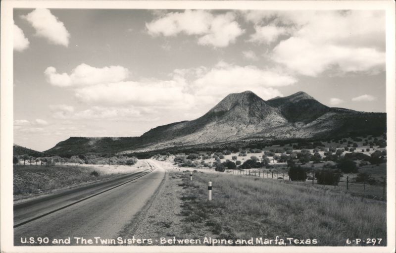 U.S. 90 and The Twin Sisters - Between Alpine and Marfa, Texas