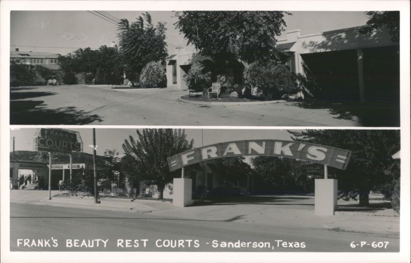 Frank's Beauty Rest Courts Entrance and Grounds Sanderson Texas