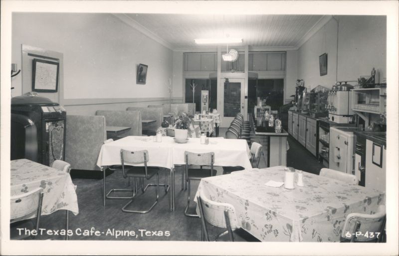 Interior of The Texas Cafe with Jukebox and Booths Alpine