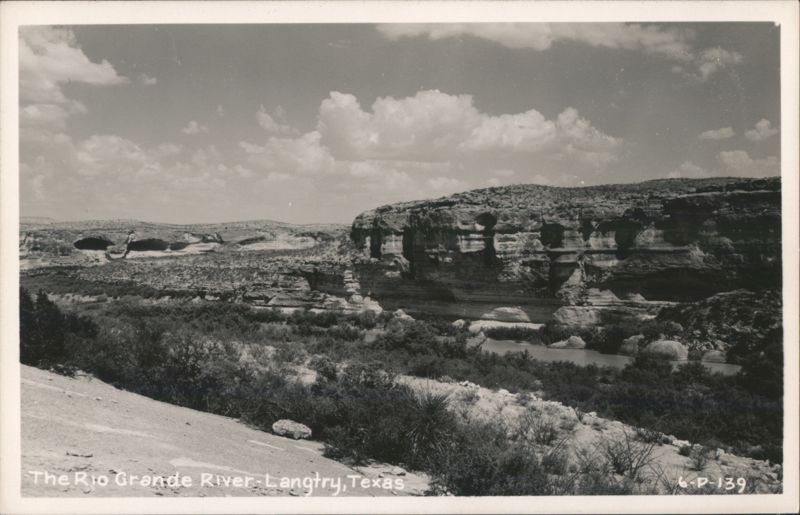 The Rio Grande River Canyon Landscape Langtry Texas