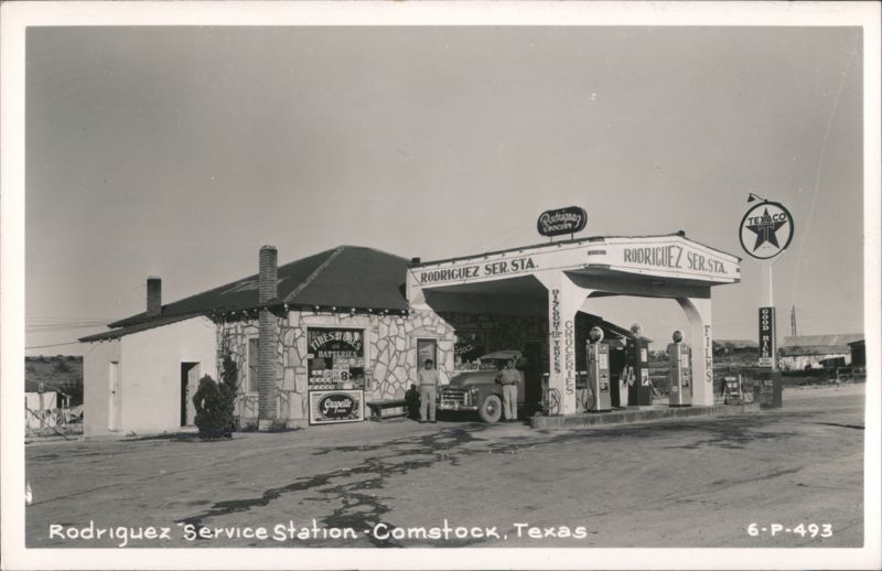 Rodriguez Service Station with Texaco Sign, Comstock, Texas
