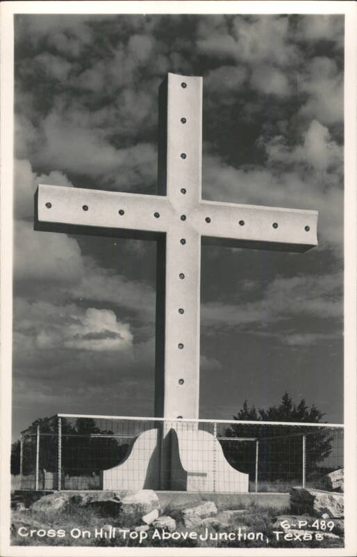 Cross On Hill Top Above Junction Texas