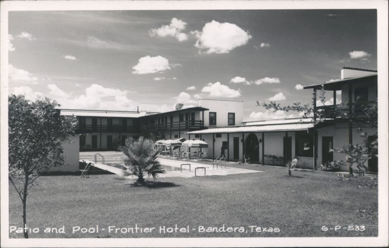 Patio and Pool - Frontier Hotel Bandera Texas