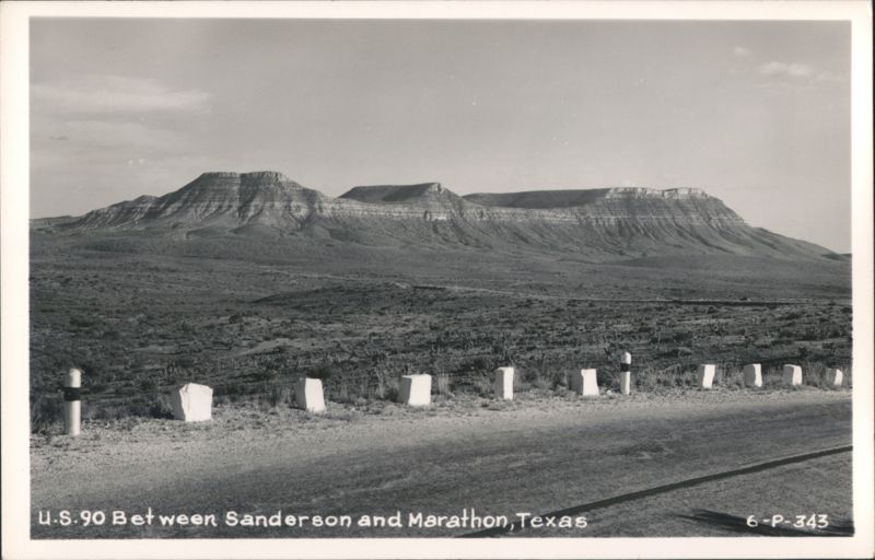 U.S. 90 Between Sanderson and Marathon, Texas - Desert Mountain Landscape
