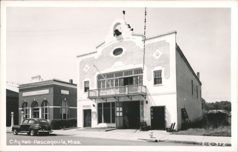 City Hall, Pascagoula Central Fire Co., and Merchants & Marine Bank Mississippi