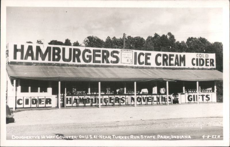 Dougherty's Hi Way Counter - Hamburgers, Ice Cream, Cold Cider Stand Marshall Indiana