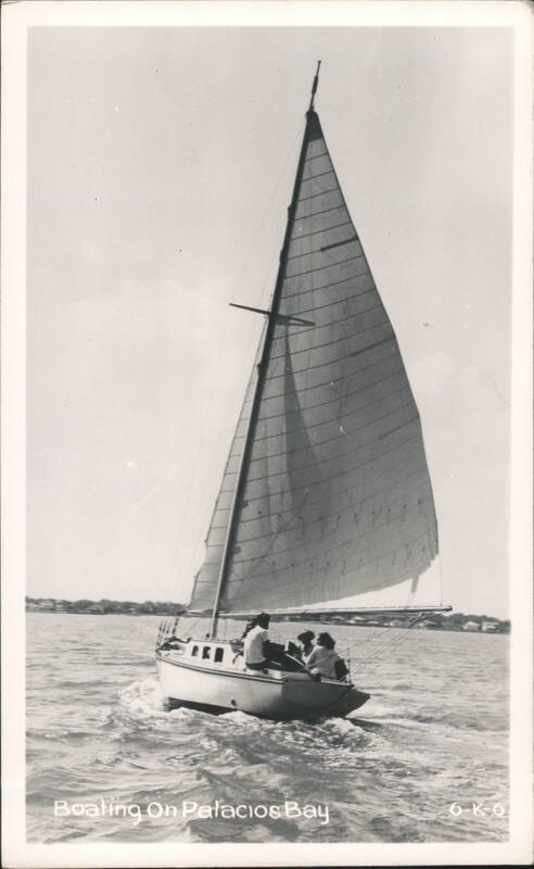 Sailboat with crew on Palacios Bay Texas