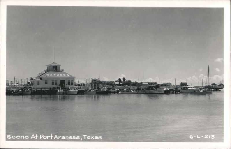 Mathews Building and Boats at Harbor Port Aransas Texas