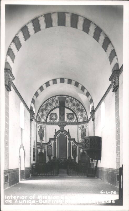 Interior of Mission E de Zuniga - Built 1749 Goliad Texas