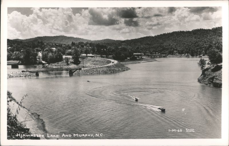 Hiawassee Lake with Boats and Bridge Murphy North Carolina