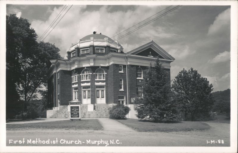 First Methodist Church with Dome and Brick Facade Murphy North Carolina